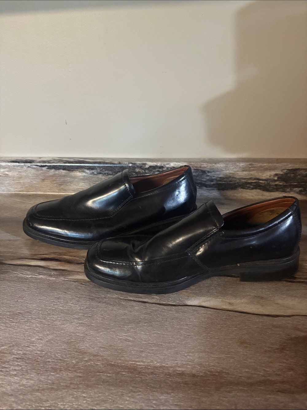 George Black Leather Slip-On Loafers